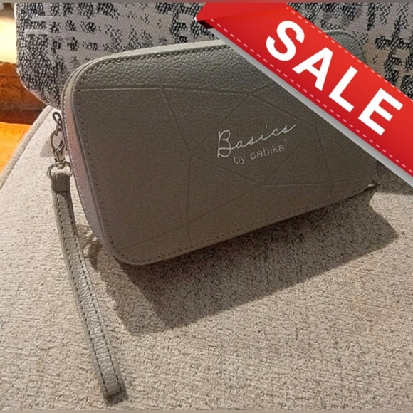 #Sabika Travel Zip #Jewelry #Case Organizer Textured Grey Faux Leather Like #New - Picture 1 of 12